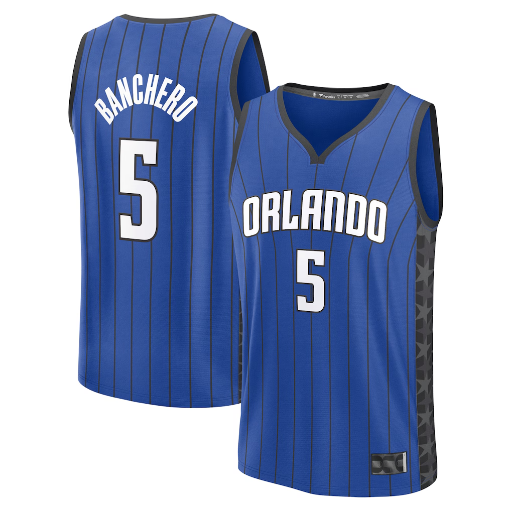 Kooe O.Magic #5 Paolo Banchero  Blue Fast Break Replica Player Jerseys - Statement Edition