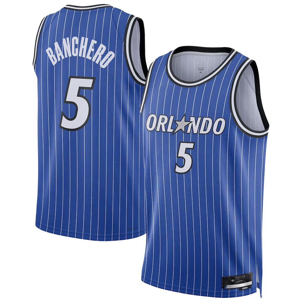 Kooe O.Magic #5 Paolo Banchero Blue Swingman Player Jerseys - Icon Edition