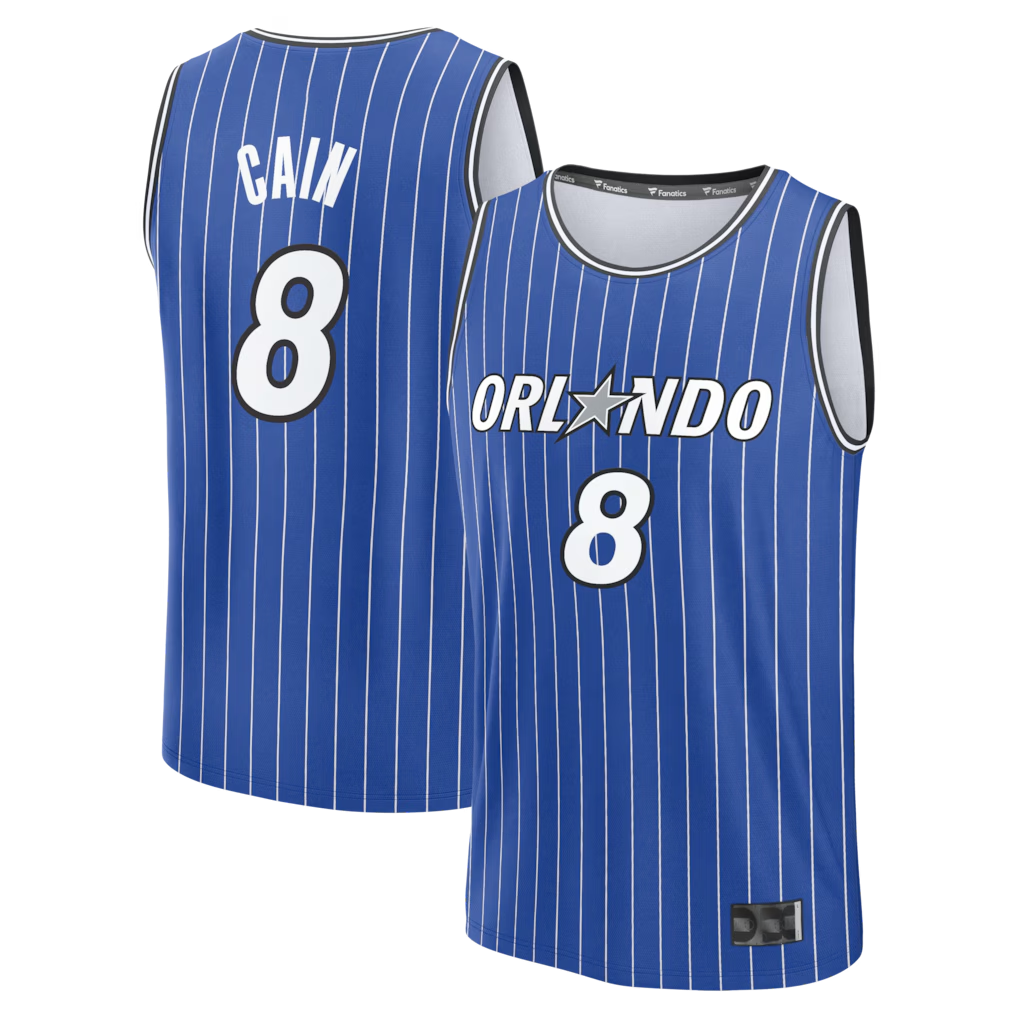 Kooe O.Magic #8 Jamal Cain Blue Fast Break Jerseys - Icon Edition