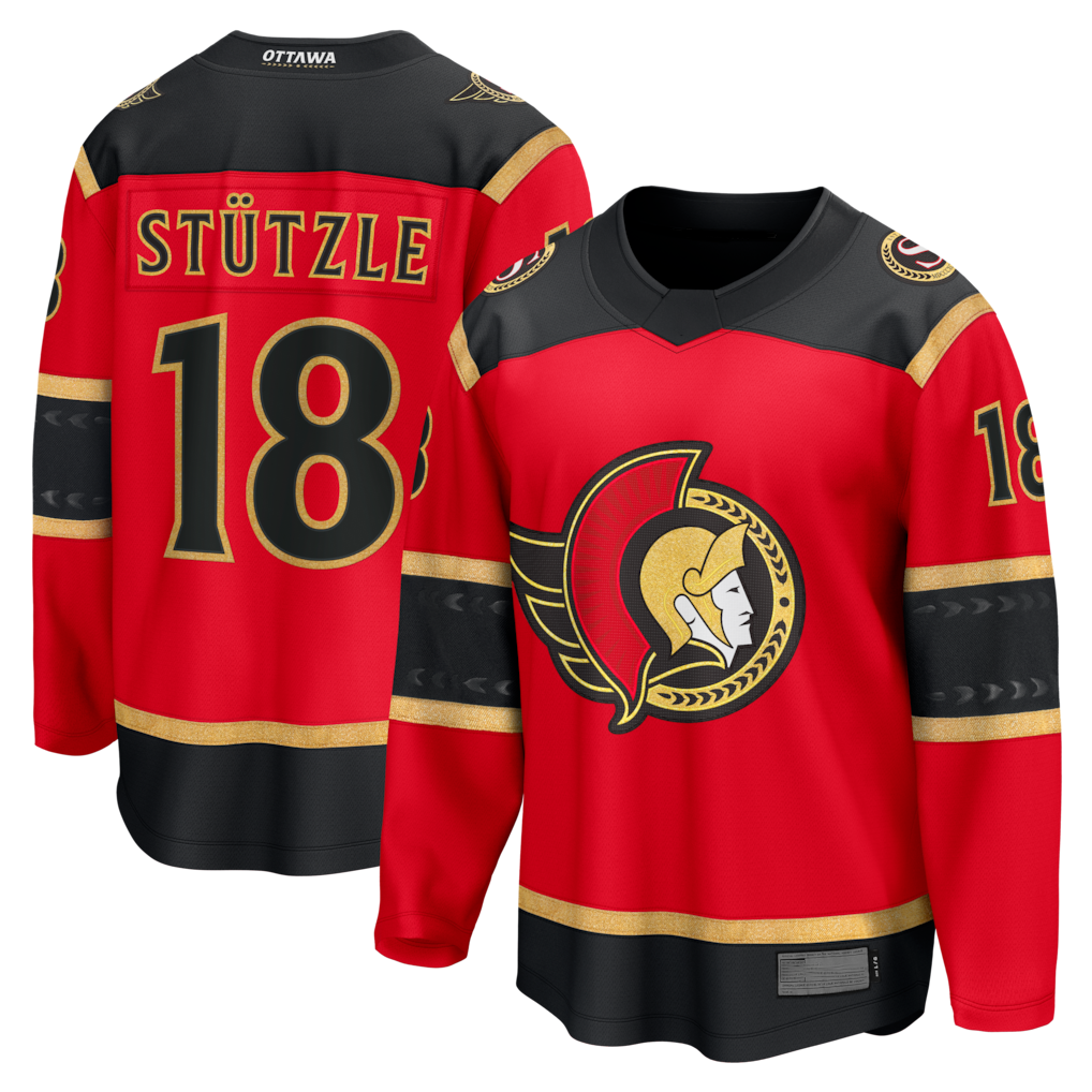 Kooe O.Senators #18 Tim Stutzle Red Alternate Breakaway Jerseys