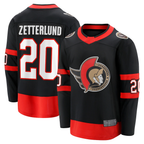 Kooe O.Senators #20 Fabian Zetterlund Black Home Breakaway Jerseys
