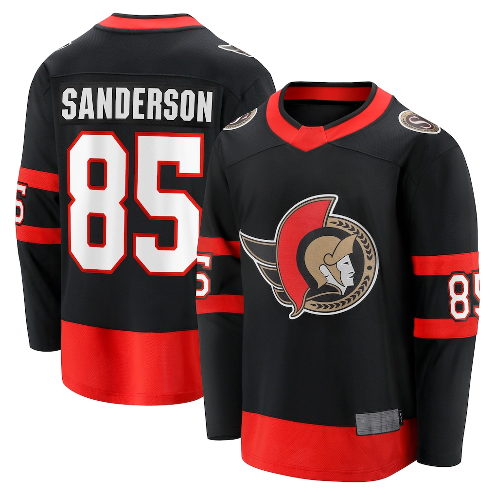 Kooe O.Senators #85 Jake Sanderson Black Home Breakaway Jerseys