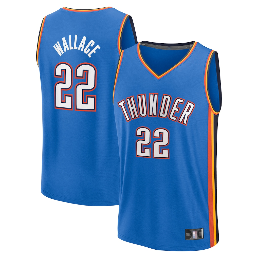 Kooe OC.Thunder #22 Cason Wallace Blue Fast Break Replica Player Stitched Jerseys - Icon Edition