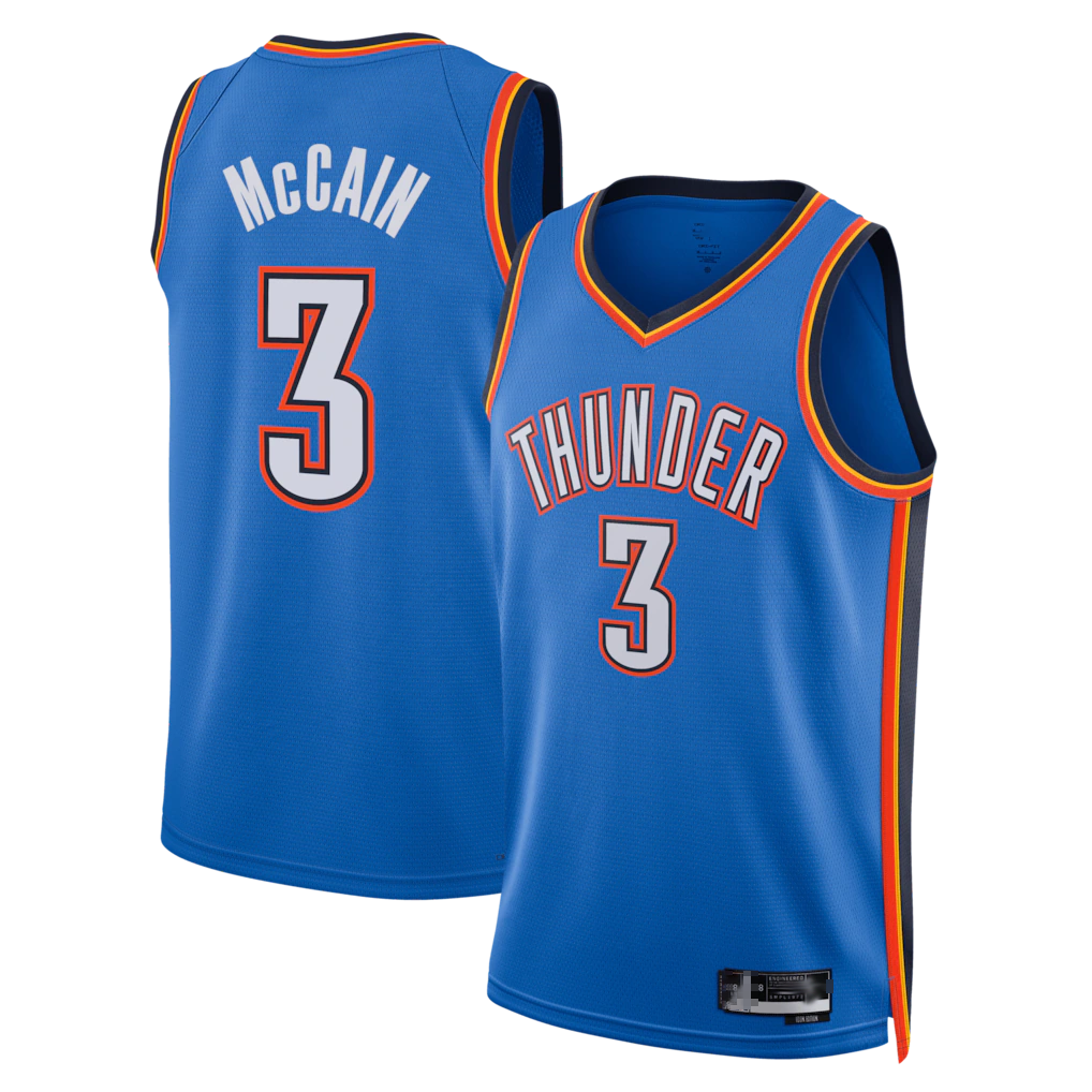 Kooe OC.Thunder #3 Jared McCain Blue Swingman Stitched Jerseys- Icon Edition