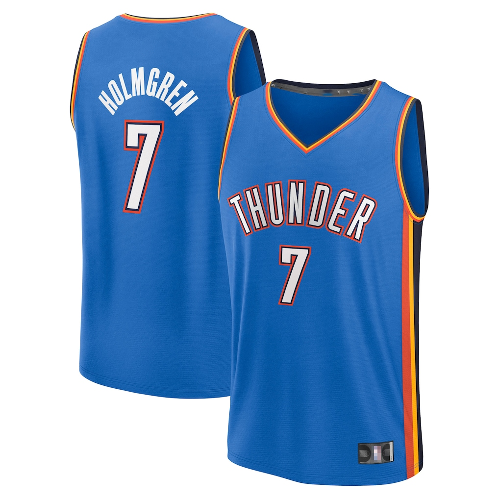 Kooe OC.Thunder #7 Chet Holmgren Blue Fast Break Replica Player Stitched Jerseys - Icon Edition