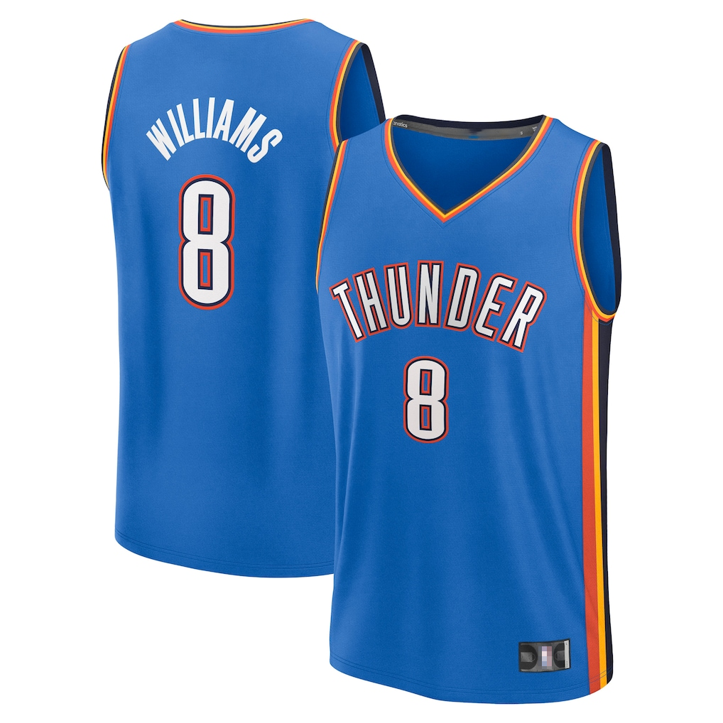 Kooe OC.Thunder #8 Jalen Williams Blue Fast Break Replica Player Stitched Jerseys - Icon Edition