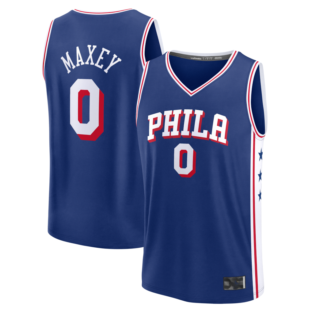Kooe P.76ers #0 Tyrese Maxey  Royal Fast Break Replica Player Jerseys - Icon Edition