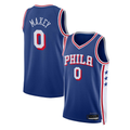 Kooe P.76ers #0 Tyrese Maxey Royal Swingman Jerseys - Icon Edition