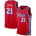 Kooe P.76ers #21 Joel Embiid Jordan Brand Red Swingman Jerseys - Statement Edition