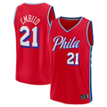 Kooe P.76ers #21 Joel Embiid Red Fast Break Replica Player Jerseys - Statement Edition