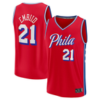 Kooe P.76ers #21 Joel Embiid Red Fast Break Replica Player Jerseys - Statement Edition
