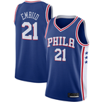 Kooe P.76ers #21 Joel Embiid Royal 2019-2020 Swingman Jerseys - Icon Edition