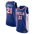 Kooe P.76ers #21 Joel Embiid Royal Authentic Jerseys - Icon Edition