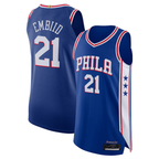 Kooe P.76ers #21 Joel Embiid Royal Authentic Jerseys - Icon Edition