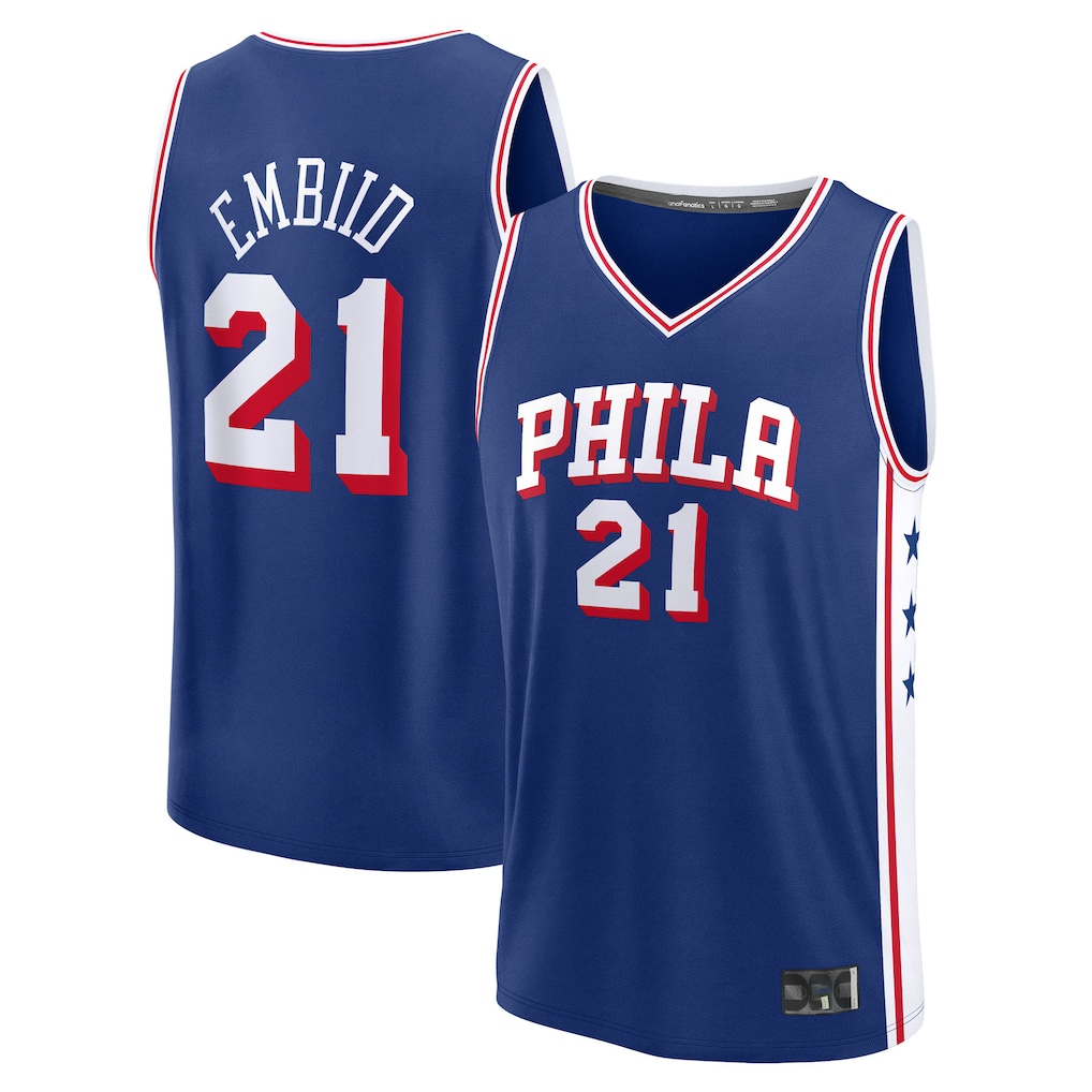 Kooe P.76ers #21 Joel Embiid  Royal Fast Break Replica Player Jerseys - Icon Edition