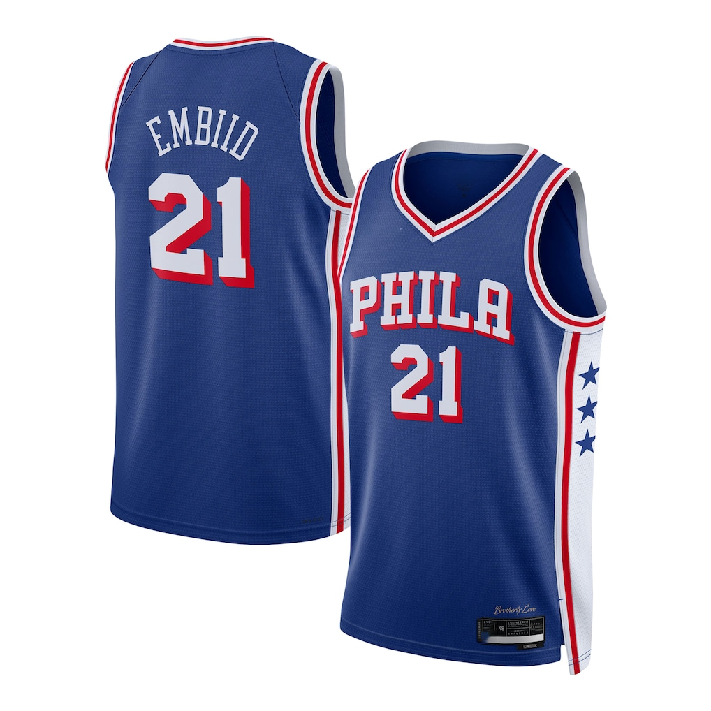 Kooe P.76ers #21 Joel Embiid Royal Swingman Jerseys - Icon Edition
