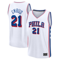 Kooe P.76ers #21 Joel Embiid White Fast Break Replica Player Jerseys - Association Edition