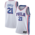 Kooe P.76ers #21 Joel Embiid White Swingman Jerseys - Association Edition