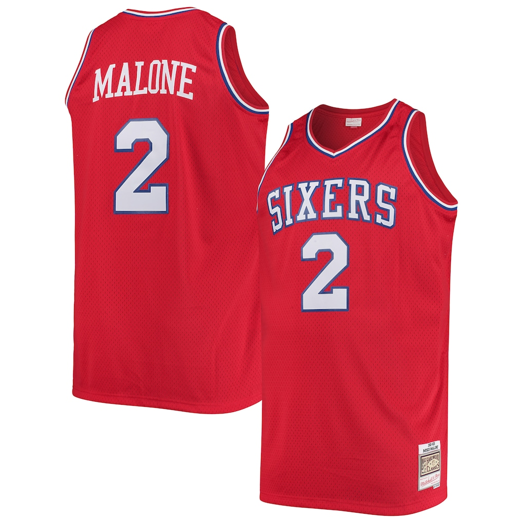 Kooe P.76ers #2 Moses Malone Mitchell & Ness Red 1982-83 Big & Tall Hardwood Classics Swingman Jerseys