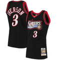 Kooe P.76ers #3 Allen Iverson Mitchell & Ness Black 1997-98 Hardwood Classics Authentic Jerseys