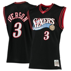 Kooe P.76ers #3 Allen Iverson Mitchell & Ness Black 2000-01 Hardwood Classics Swingman Jerseys
