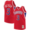 Kooe P.76ers #3 Allen Iverson Mitchell & Ness Red 199697 Hardwood Classics Authentic Jerseys