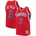 Kooe P.76ers #3 Allen Iverson Mitchell & Ness Red 1996-97 Hardwood Classics Swingman Jerseys