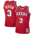 Kooe P.76ers #3 Allen Iverson Mitchell & Ness Red 2002-03 Hardwood Classics Swingman Jerseys
