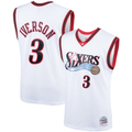 Kooe P.76ers #3 Allen Iverson Mitchell & Ness White Hardwood Classics Swingman Jerseys