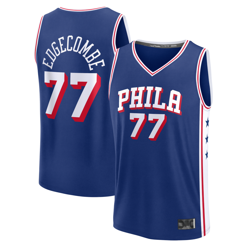 Kooe P.76ers #77 VJ Edgecombe  Royal Fast Break Jerseys - Icon Edition