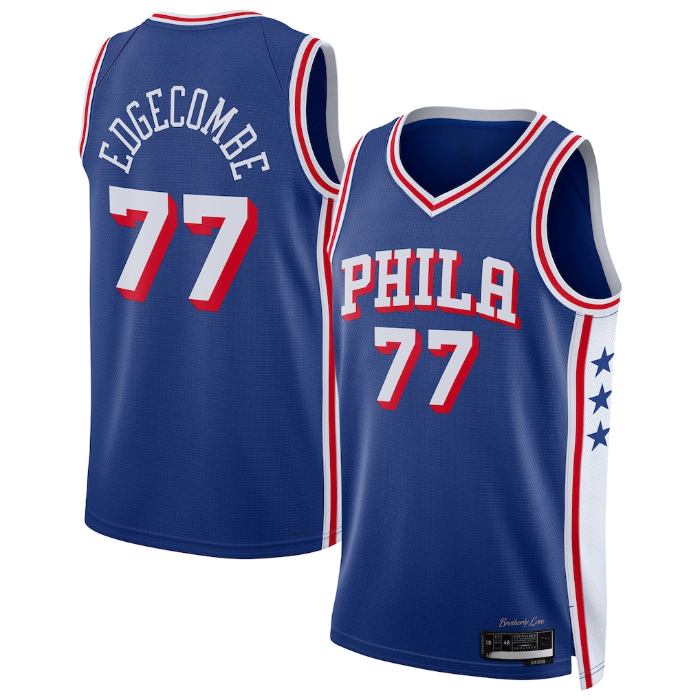 Kooe P.76ers #77 VJ Edgecombe Royal Swingman Jerseys - Icon Edition