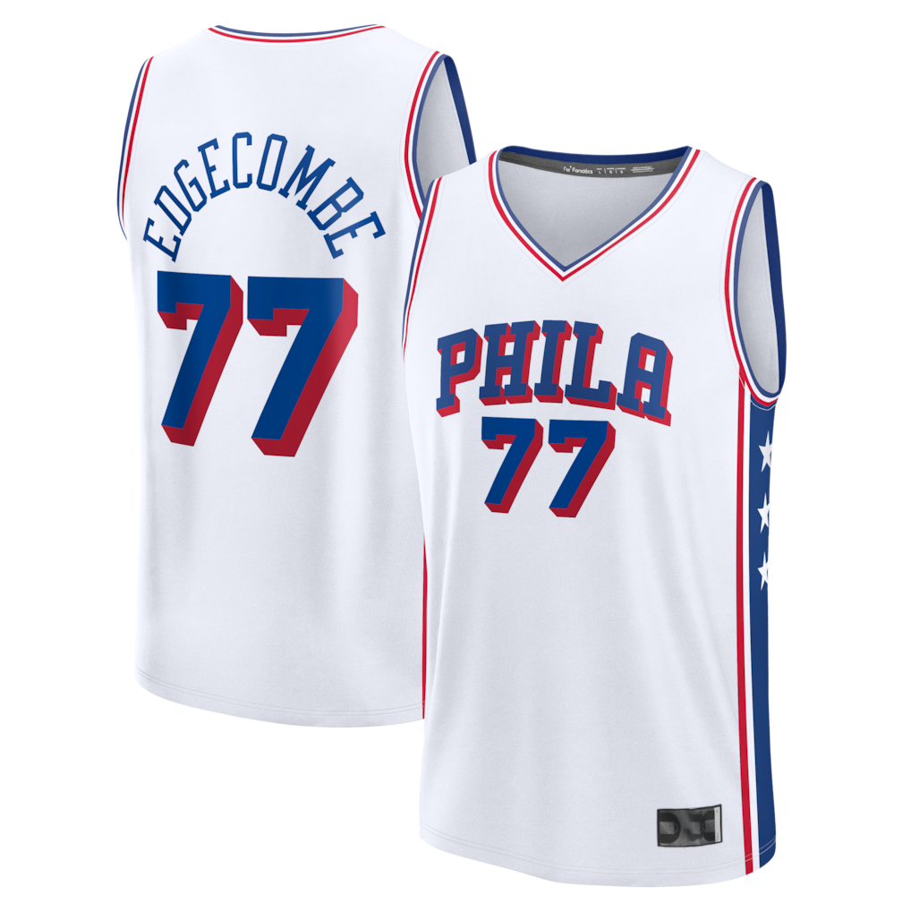 Kooe P.76ers #77 VJ Edgecombe  White Fast Break Replica Player Jerseys - Association Edition