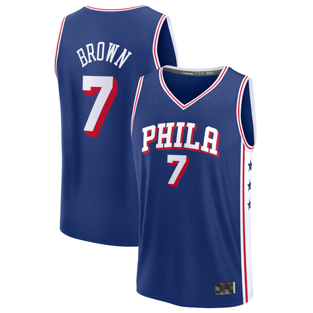 Kooe P.76ers #7 Jaylen Brown Fanatics Royal Fast Break JerseyS - Icon Edition