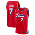 Kooe P.76ers #7 Jaylen Brown Red Fast Break Jerseys - Statement Edition
