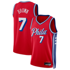 Kooe P.76ers #7 Jaylen Brown Red Swingman Jerseys - Statement Edition