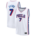 Kooe P.76ers #7 Jaylen Brown White Fast Break Jerseys - Association Edition