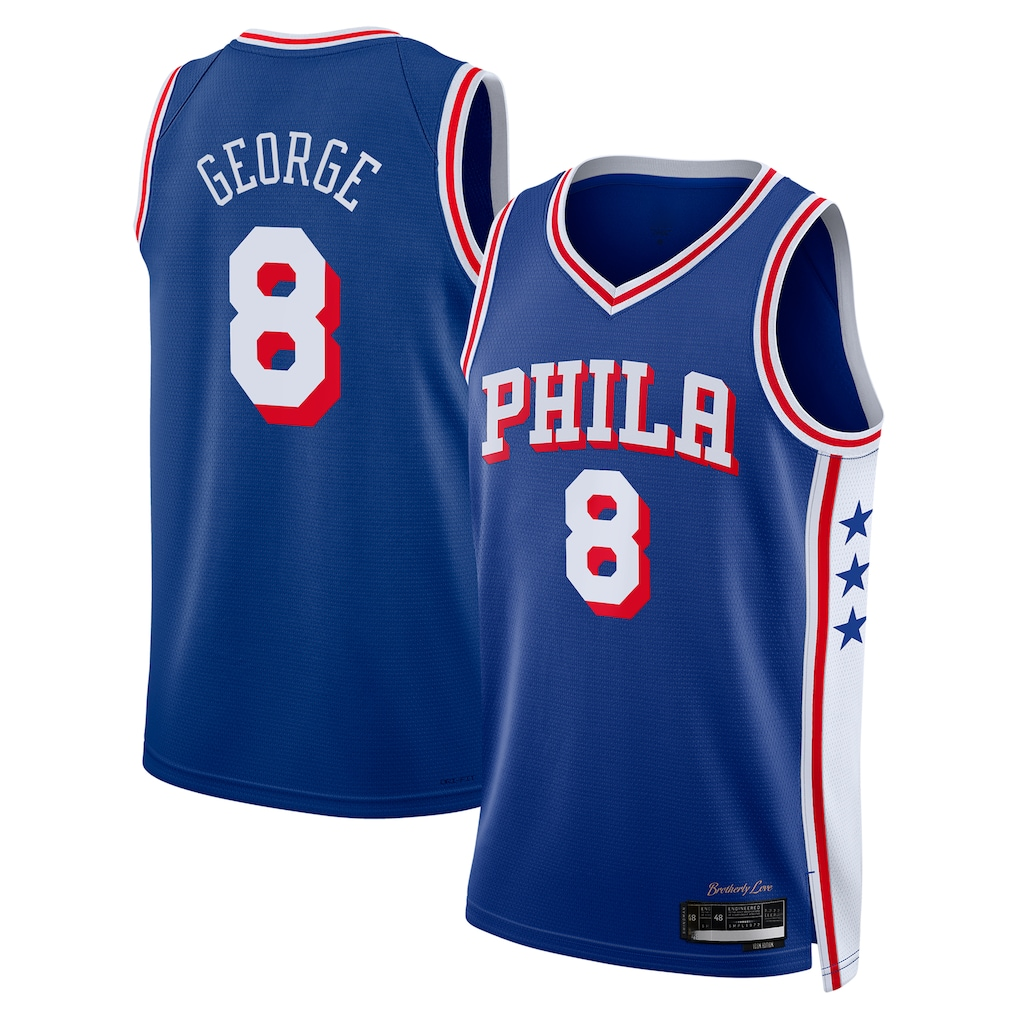 Kooe P.76ers #8 Paul George Royal 2024 Offseason Addition Swingman Jerseys
