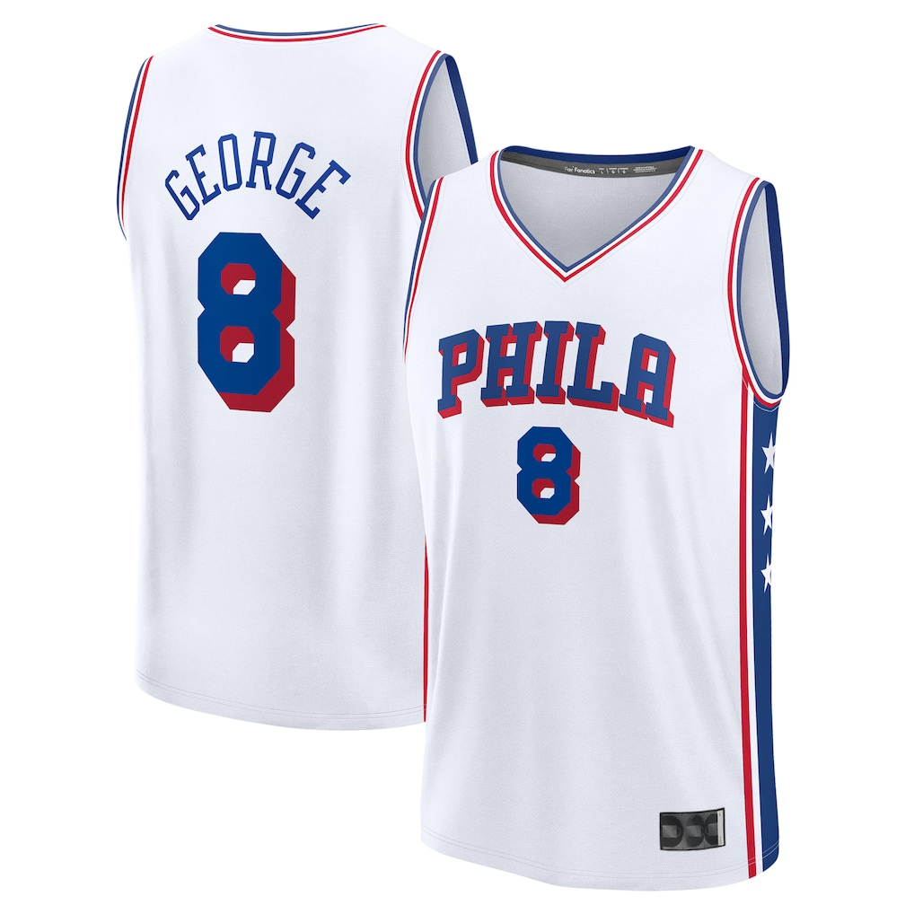 Kooe P.76ers #8 Paul George White Fast Break Replica Player Jerseys