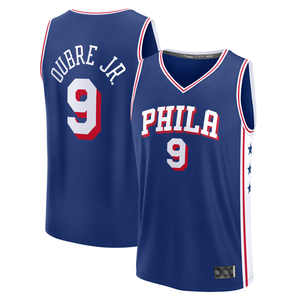 Kooe P.76ers #9 Kelly Oubre Jr.  Blue Fast Break Jerseys - Icon Edition