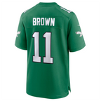 Kooe P.Eagles #11 A.J. Brown Green Alternate Game Player Jersey Stitched American Stitched Jersey
