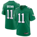Kooe P.Eagles #11 A.J. Brown Green Alternate Game Player Stitched American Stitched Jerseys