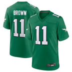 Kooe P.Eagles #11 A.J. Brown Green Alternate Game Player Stitched American Stitched Jerseys