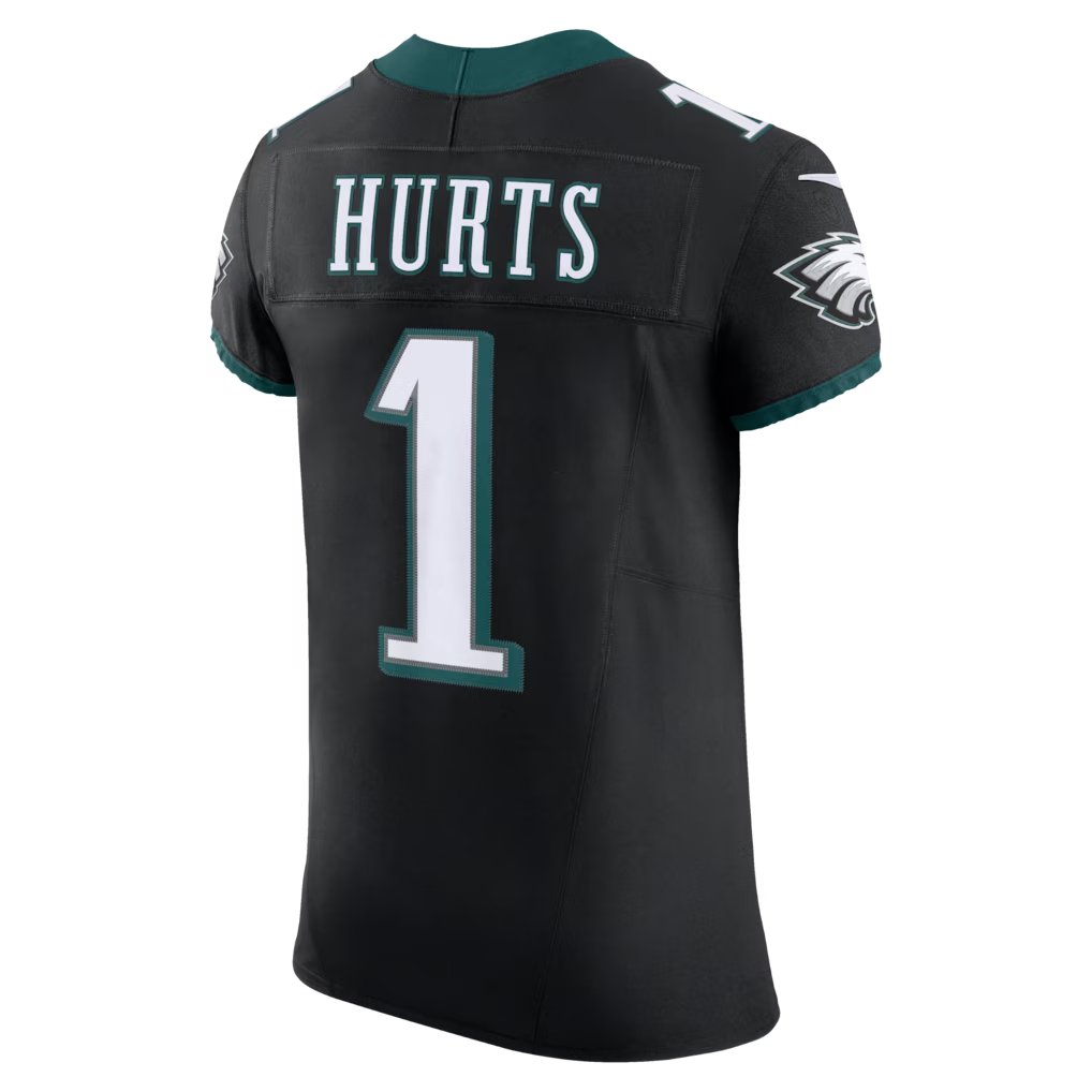 KooeP.Eagles #1 Jalen Hurts Black Alternate Vapor F.U.S.E. Elite Stitched Jerseys