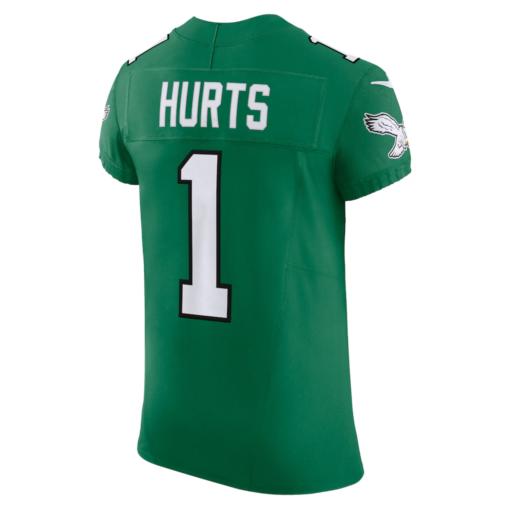 Kooe P.Eagles #1 Jalen Hurts Kelly Green Alternate Vapor F.U.S.E. Elite Stitched Jerseys