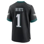 Kooe P.Eagles #1 Jalen Hurts Player Black Home Game Stitched Jerseys
