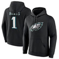 Kooe P.Eagles #1 Jalen Hurts Player Black Military Hoodie Game Stitched Jerseys