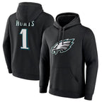 Kooe P.Eagles #1 Jalen Hurts Player Black Military Hoodie Game Stitched Jerseys