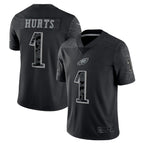 Kooe P.Eagles #1 Jalen Hurts Player Black REFLECTIVE Limited Stitched Jerseys