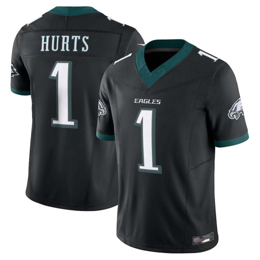 Kooe P.Eagles #1 Jalen Hurts Player Black Vapor F.U.S.E. Limited Stitched Jerseys