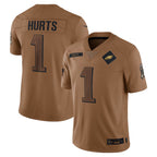 Kooe P.Eagles #1 Jalen Hurts Player Brown Salute To Service Limited Stitched Jerseys